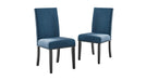 Crispin Blue Wood And Upholstered Counter Height 5pc Dining Table & C
