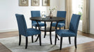 Crispin Blue Wood And Upholstered Counter Height 5pc Dining Table & C
