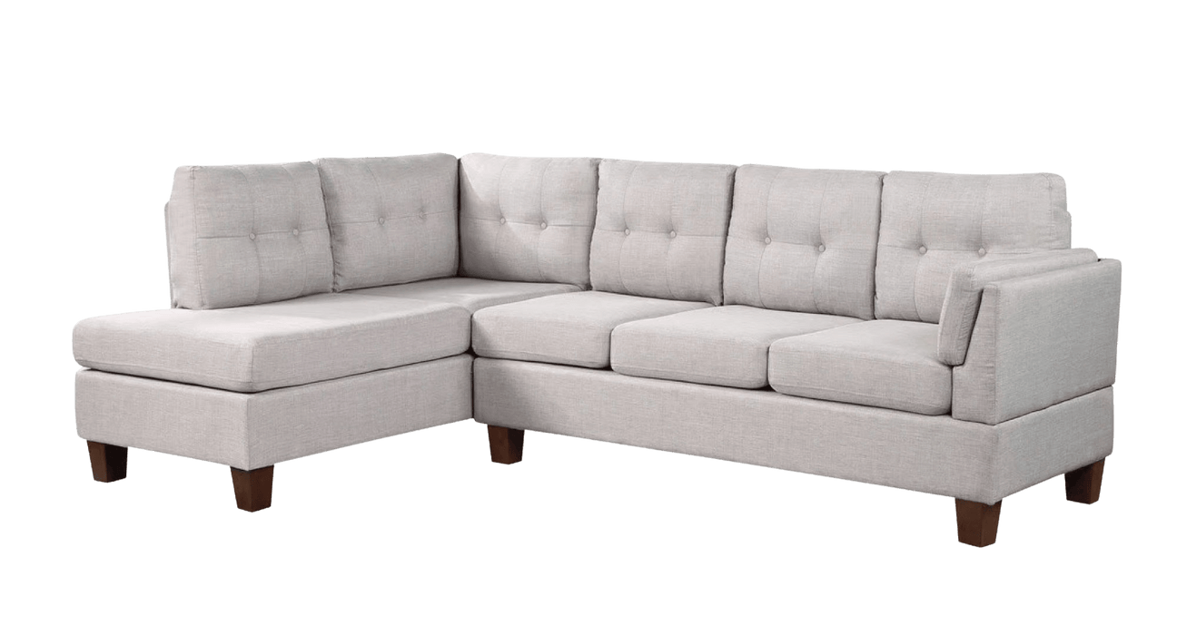 Dalia Gray Linen Blend Sectional Sofa