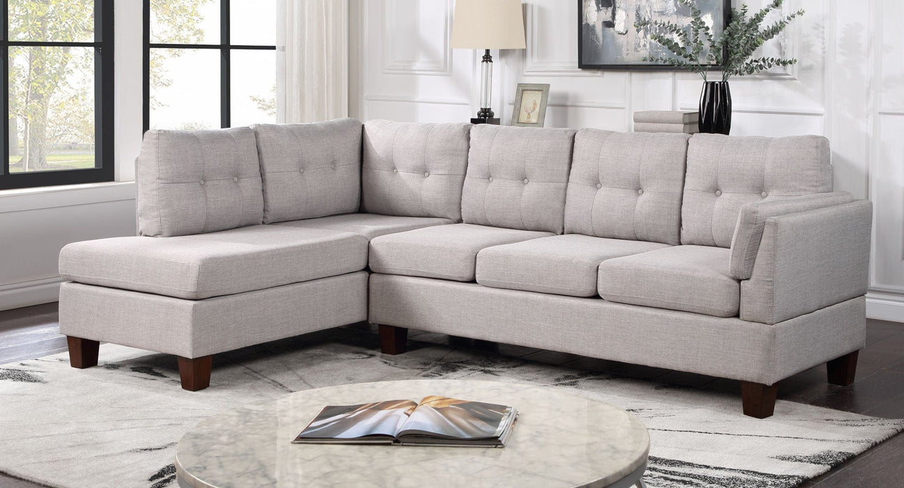Dalia Gray Linen Blend Sectional Sofa