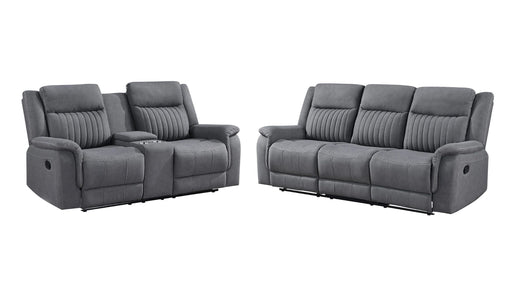 Dean Gray Microfiber Reclining Sofa And Loveseat Set
