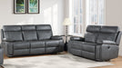 Diamante Gray Faux Leather Recliner Sofa & Loveseat Set