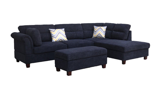 Diego Black Fabric Sectional Sofa
