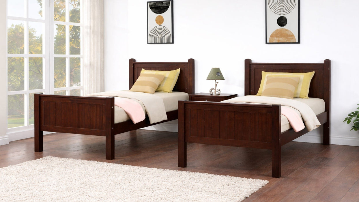 Dillon Brown Wood Twin Over Twin Bunk Bed