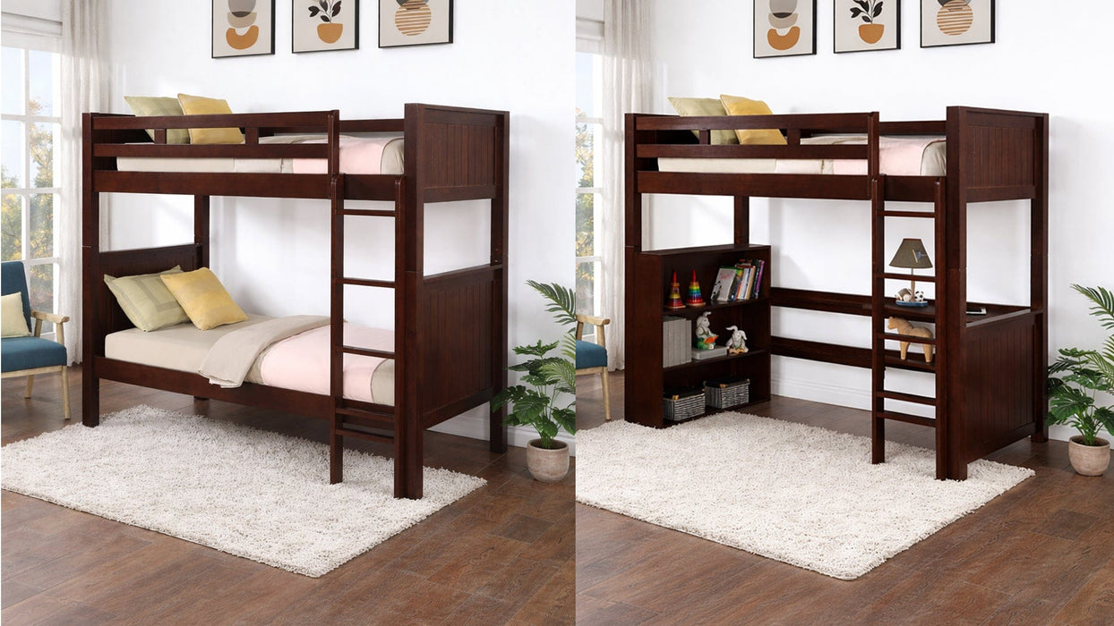 Dillon Brown Wood Twin Over Twin Bunk Bed