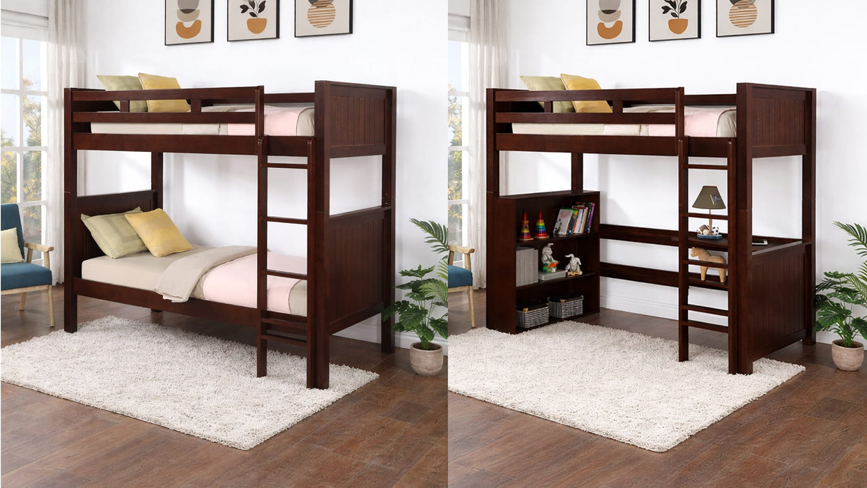 Dillon Brown Wood Twin Over Twin Bunk Bed