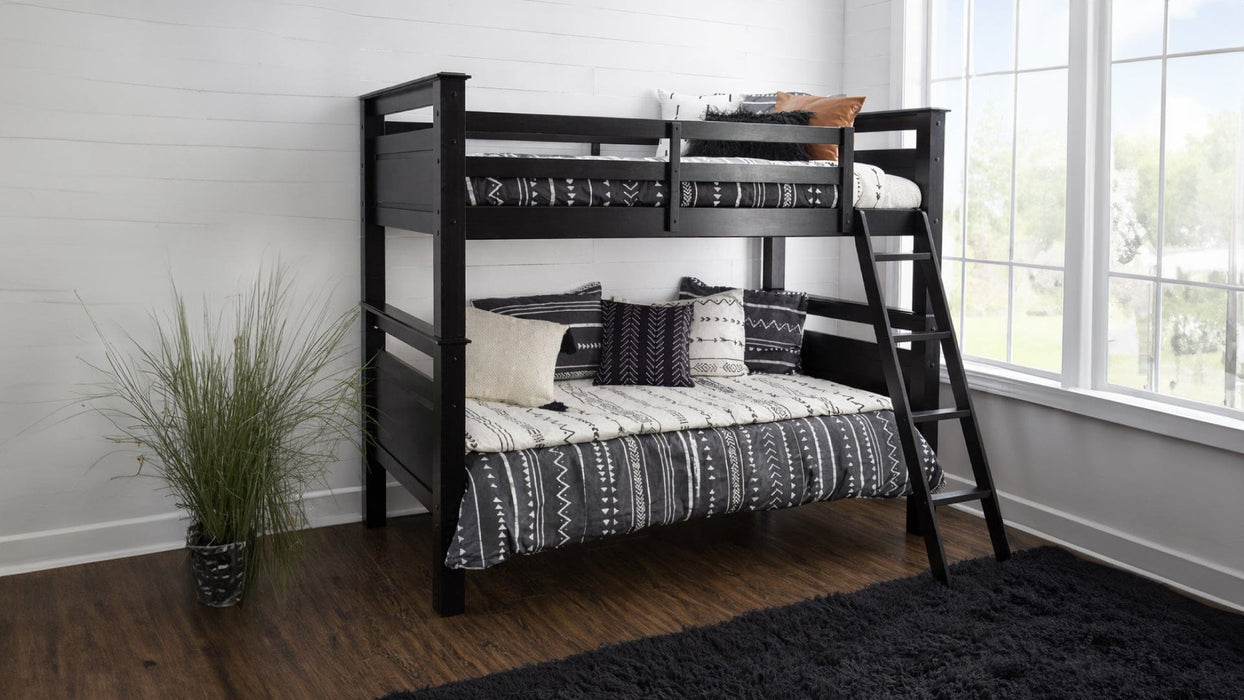 Dixon Black Wood Twin Over Twin Bunk Bed