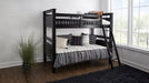Dixon Black Wood Twin Over Twin Bunk Bed