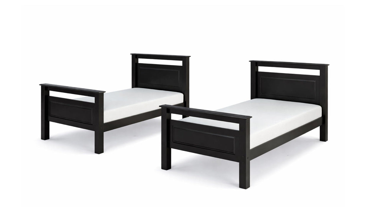 Dixon Black Wood Twin Over Twin Bunk Bed