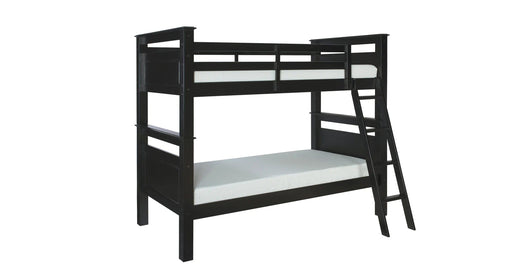 Dixon Black Wood Twin Over Twin Bunk Bed