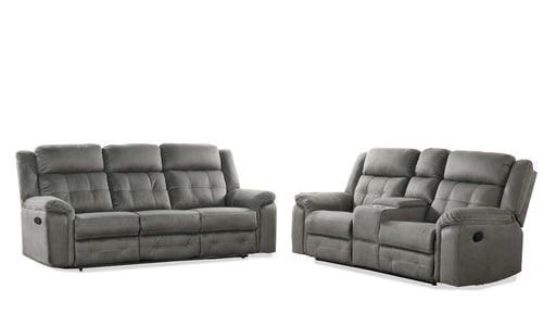 Eli Gray Polyfiber Sofa & Loveseat Set