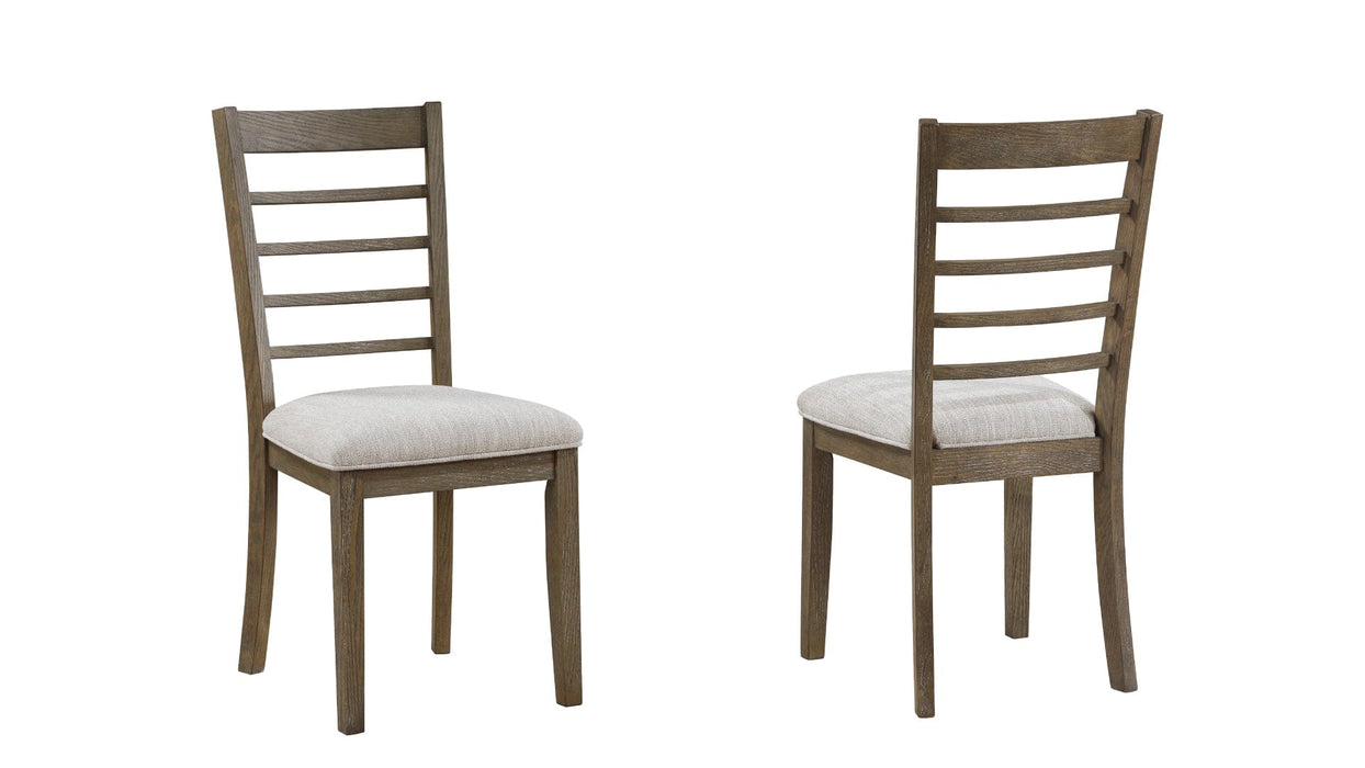 Emilia Brown Wood And Upholstered Standard Height 6pc Dining Table, C