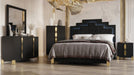 Empire Black Wood And Upholstered Queen Bedroom Set