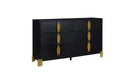 Empire Black Wood And Upholstered Queen Bedroom Set
