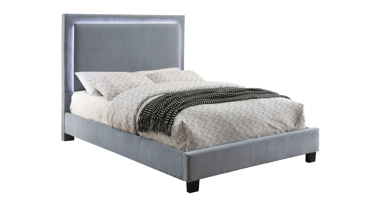 Erglow Gray Upholstered Full Bed