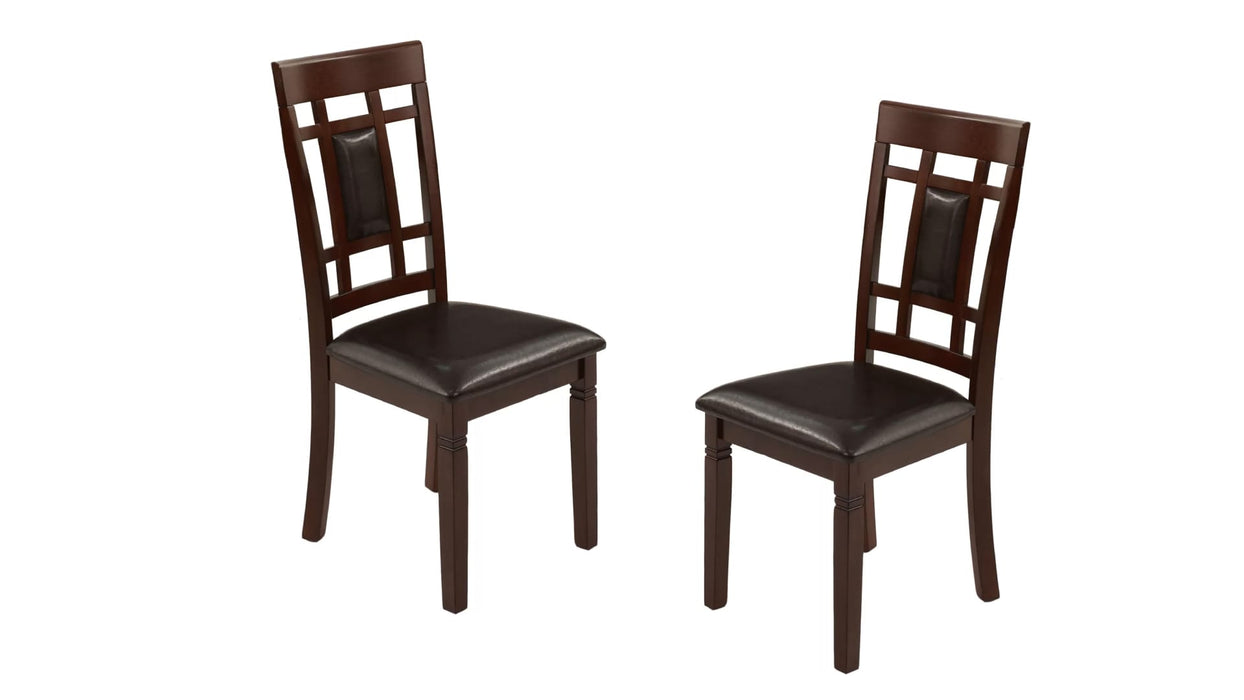 F2294 Brown Wood And Upholstered Standard Height 7pc Dining Table & C