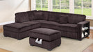 F8378 Brown Corduroy Sectional Sofa