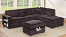 F8378 Brown Corduroy Sectional Sofa