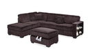 F8378 Brown Corduroy Sectional Sofa