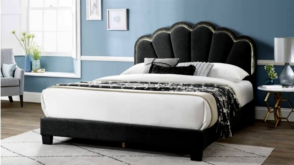Flor Black Fabric Full Bed
