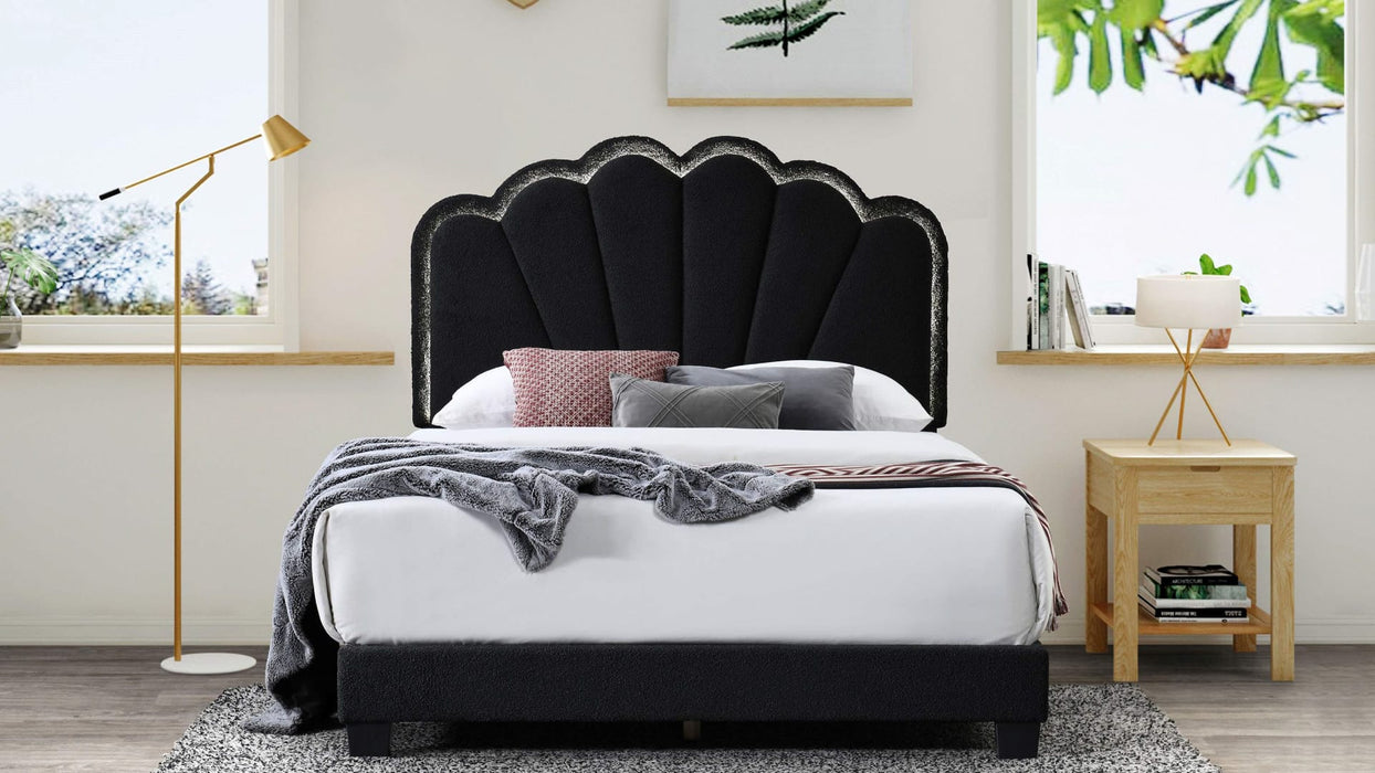 Flor Black Fabric Full Bed