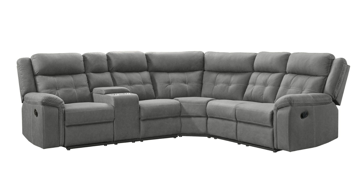 Gray microfiber shop reclining sectional