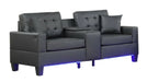 Genesis Black Faux Leather Sofa & Loveseat Set