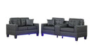 Genesis Black Faux Leather Sofa & Loveseat Set