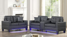 Genesis Black Faux Leather Sofa & Loveseat Set