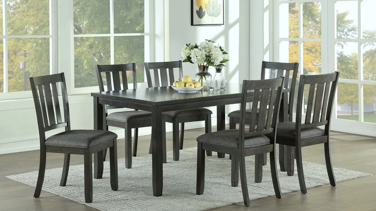 Glendale Gray Wood And Upholstered Standard Height 7pc Dining Table &