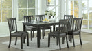 Glendale Gray Wood And Upholstered Standard Height 7pc Dining Table &