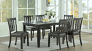 Glendale Gray Wood And Upholstered Standard Height 7pc Dining Table &