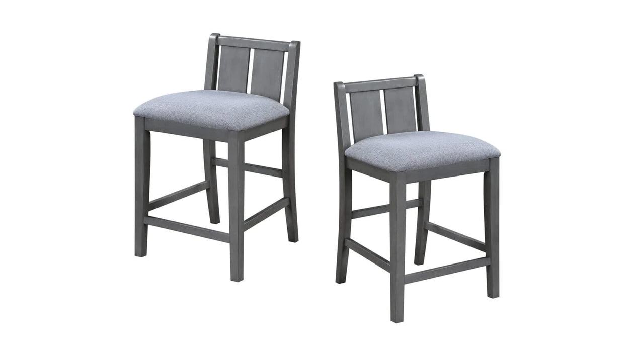 Graham Pub Gray Wood And Upholstered Bar Height 3pc Set