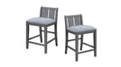 Graham Pub Gray Wood And Upholstered Bar Height 3pc Set