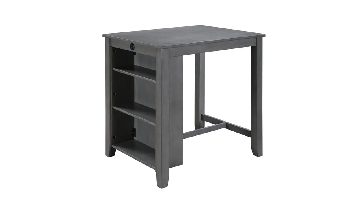 Graham Pub Gray Wood And Upholstered Bar Height 3pc Set