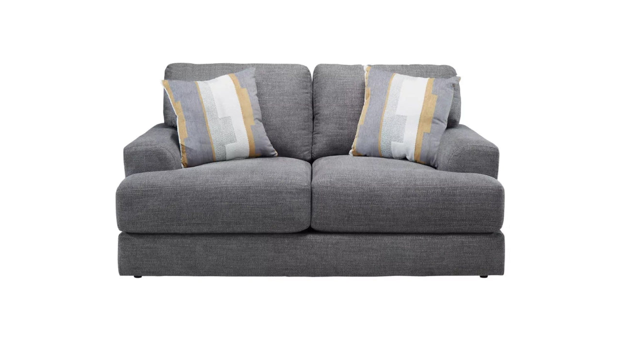 Graphite Gray Polyester Sofa & Loveseat Set