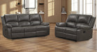Gray Faux Leather Reclining Sofa And Loveseat Set