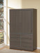 Gray Mdf Wardrobe Cabinet