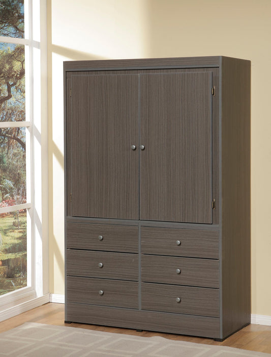 Gray Mdf Wardrobe Cabinet