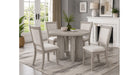 Gray Wood And Upholstered Standard Height 5pc Dining Table & Chair Se