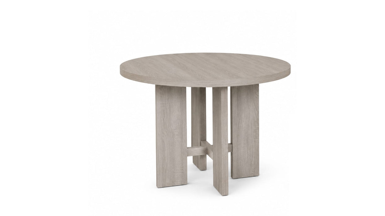 Gray Wood And Upholstered Standard Height 5pc Dining Table & Chair Se