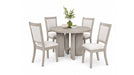 Gray Wood And Upholstered Standard Height 5pc Dining Table & Chair Se
