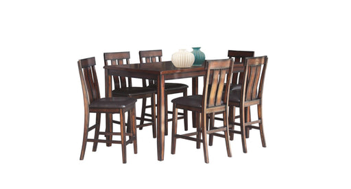 Great Bridge Brown Wood Bar Height 7pc Dining Table & Chair Set