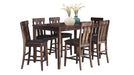 Great Bridge Brown Wood Counter Height 7pc Dining Table & Chair Set