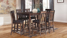 Great Bridge Brown Wood Counter Height 7pc Dining Table & Chair Set