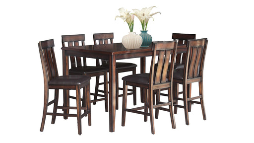 Great Bridge Brown Wood Counter Height 7pc Dining Table & Chair Set
