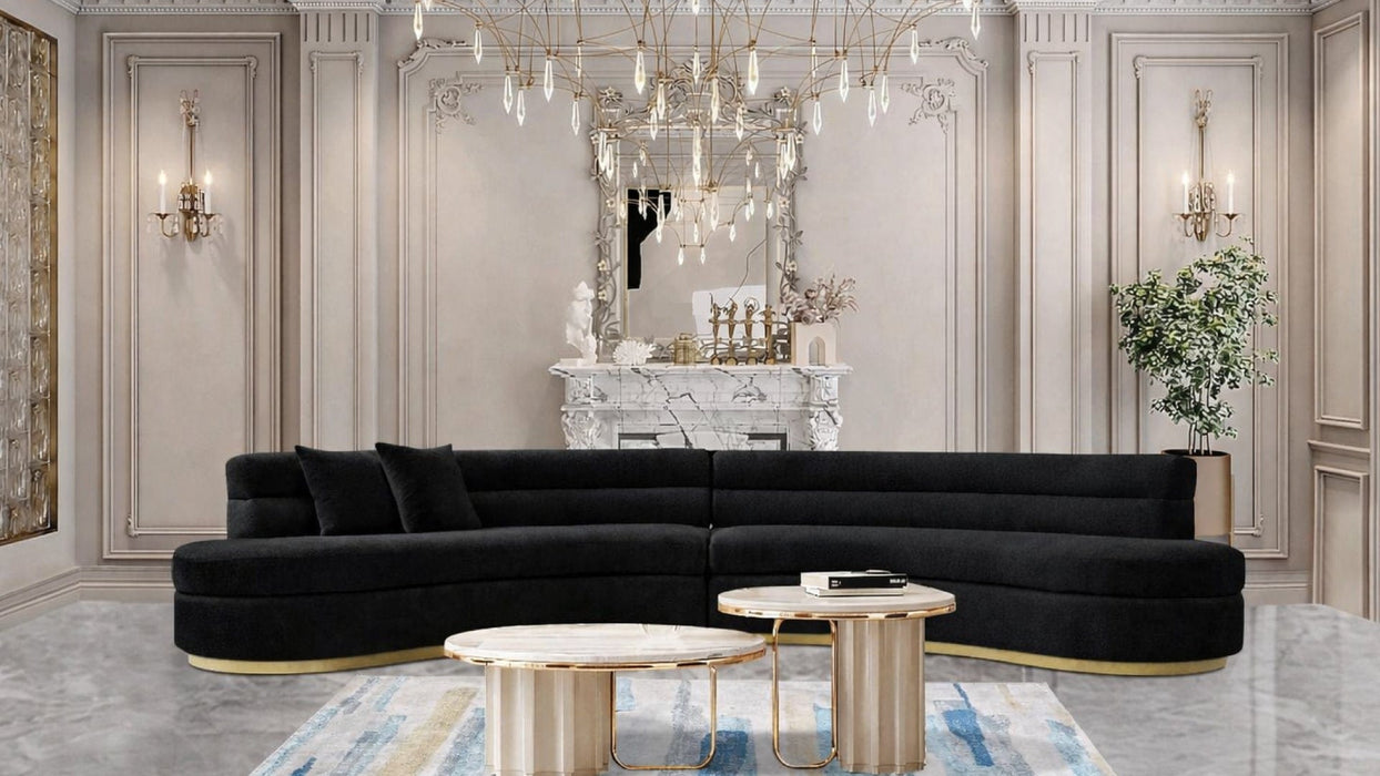 Grecian Gray Fabric Sectional Sofa