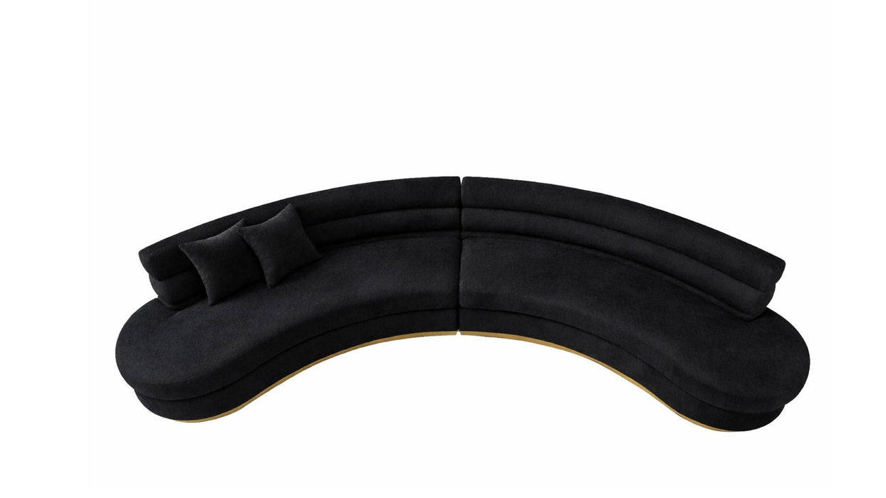 Grecian Gray Fabric Sectional Sofa