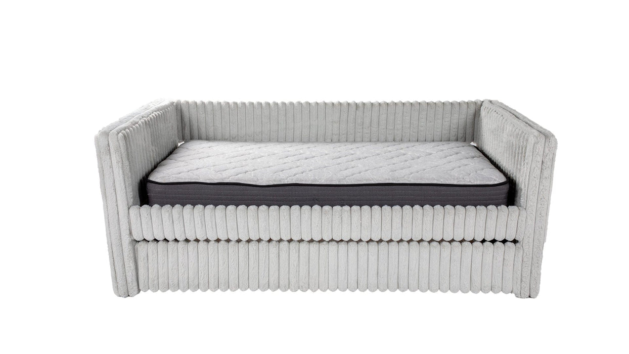 Hailey Gray Fabric Twin Over Twin Day Bed With Trundle