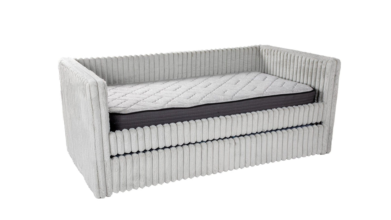 Hailey Gray Fabric Twin Over Twin Day Bed With Trundle